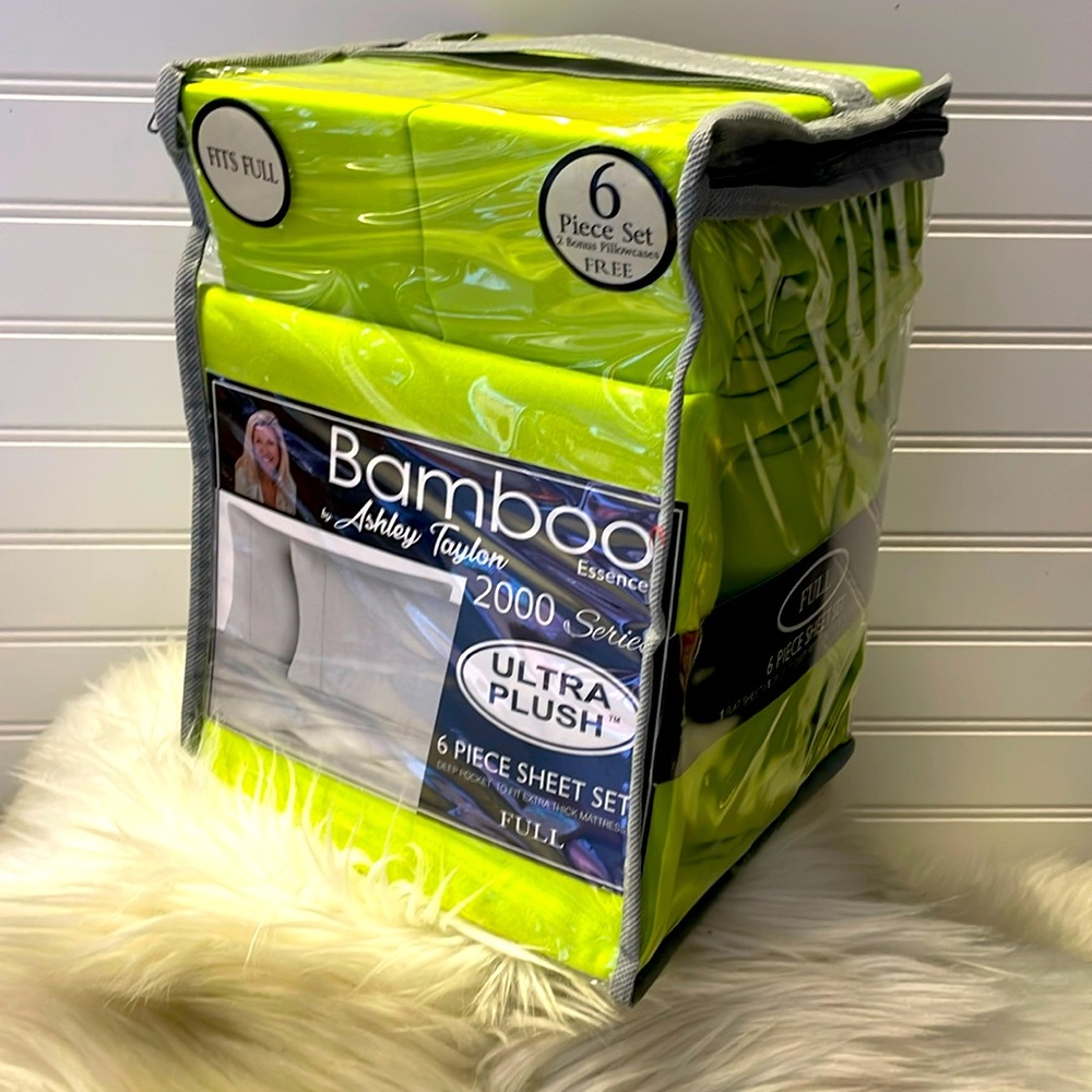 Bamboo Essence Full Size Lime Green Sheet Set